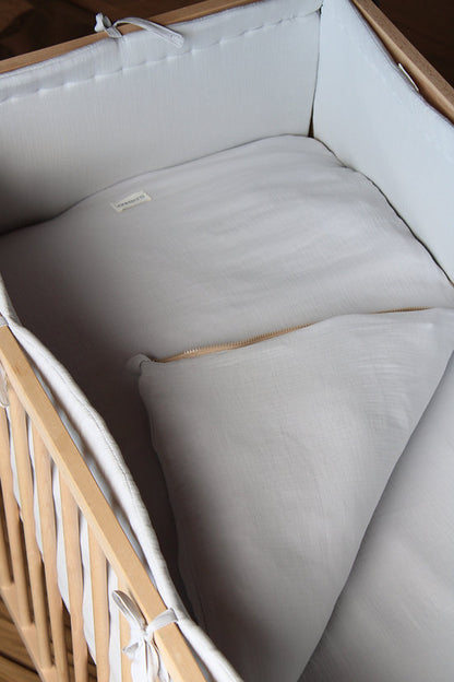 Grey Muslin Matress Crib Bag 70x140