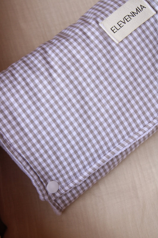 Matelas à langer portable Vichy gris