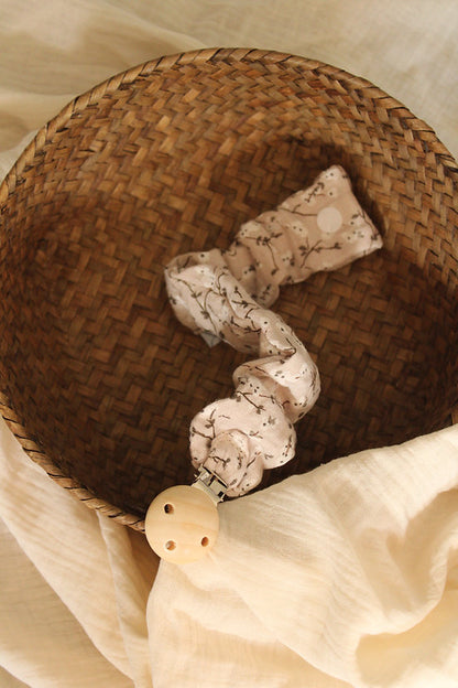 Stone Muslin Pacifier Holder