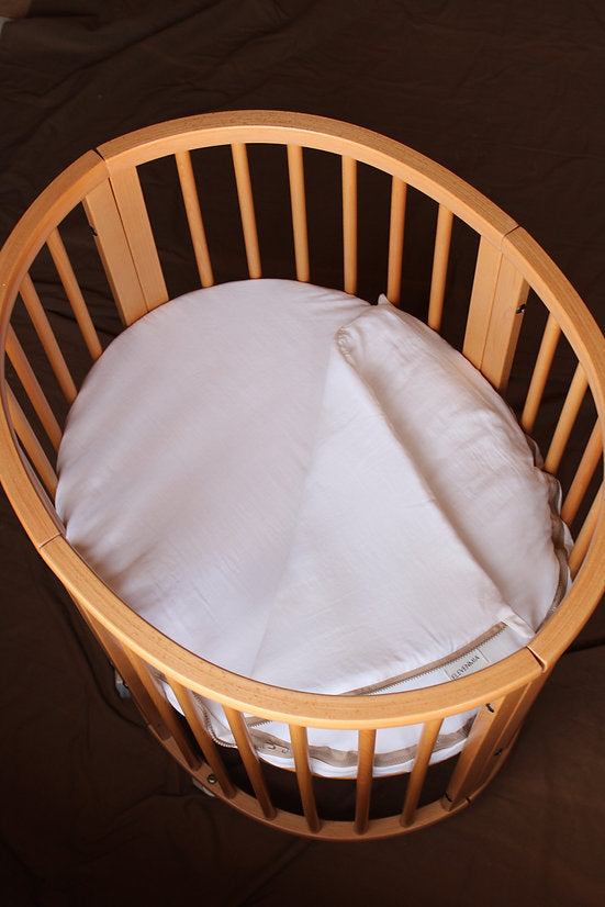 Chancelière ajustée pour berceau Stokke en gaze blanche