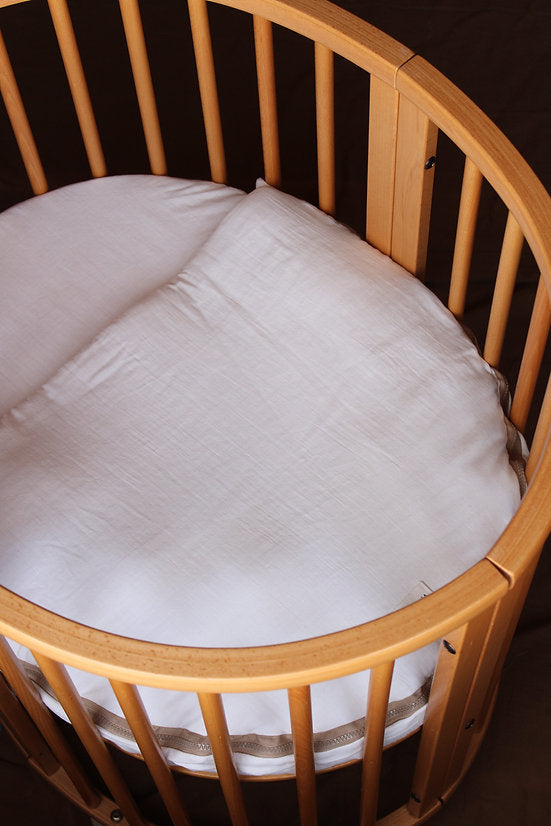 Chancelière ajustée pour berceau Stokke en gaze blanche