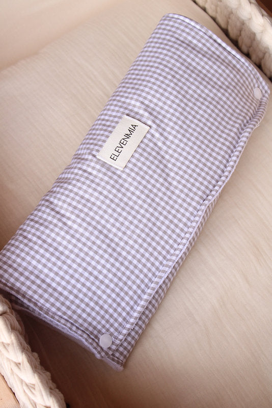 Matelas à langer portable Vichy gris