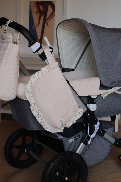 Carrycot Cover Palid Pink Arpi + Beige Muslin