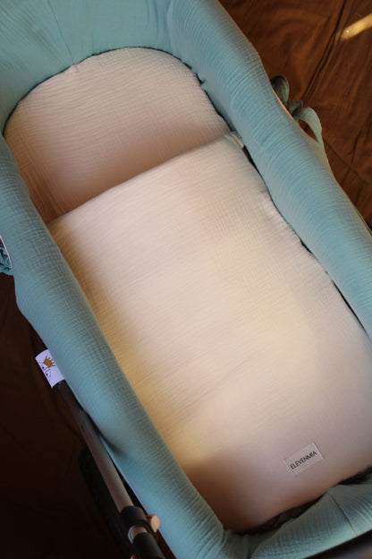 Carrycot Cover Dunas Muslin + Beige Muslin