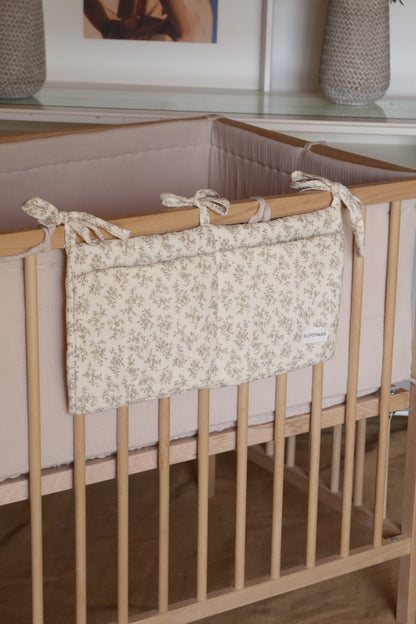 Beige Muslin Crib Organizer