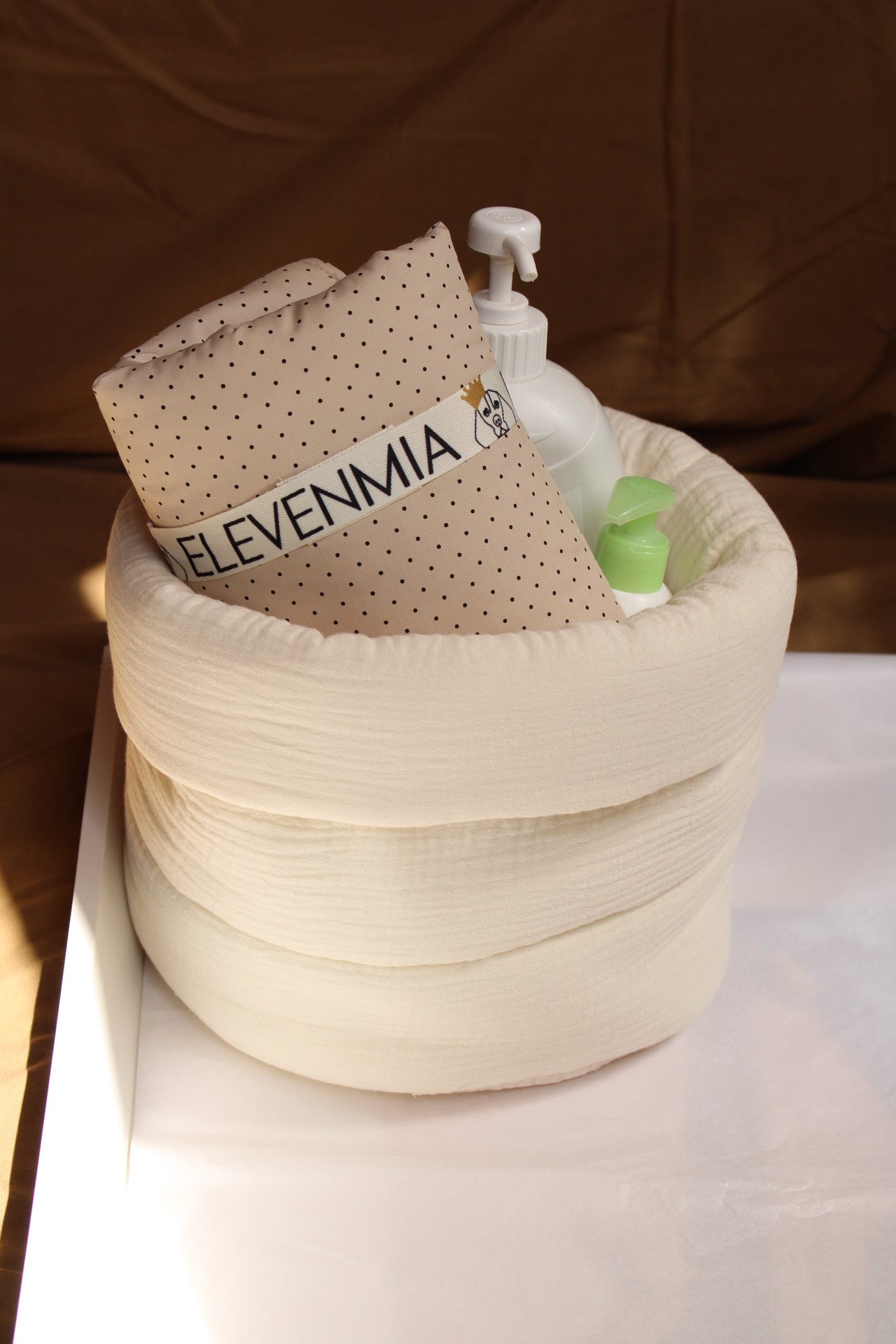 Cesto Organizador Habitación Grande Gasa Cruda