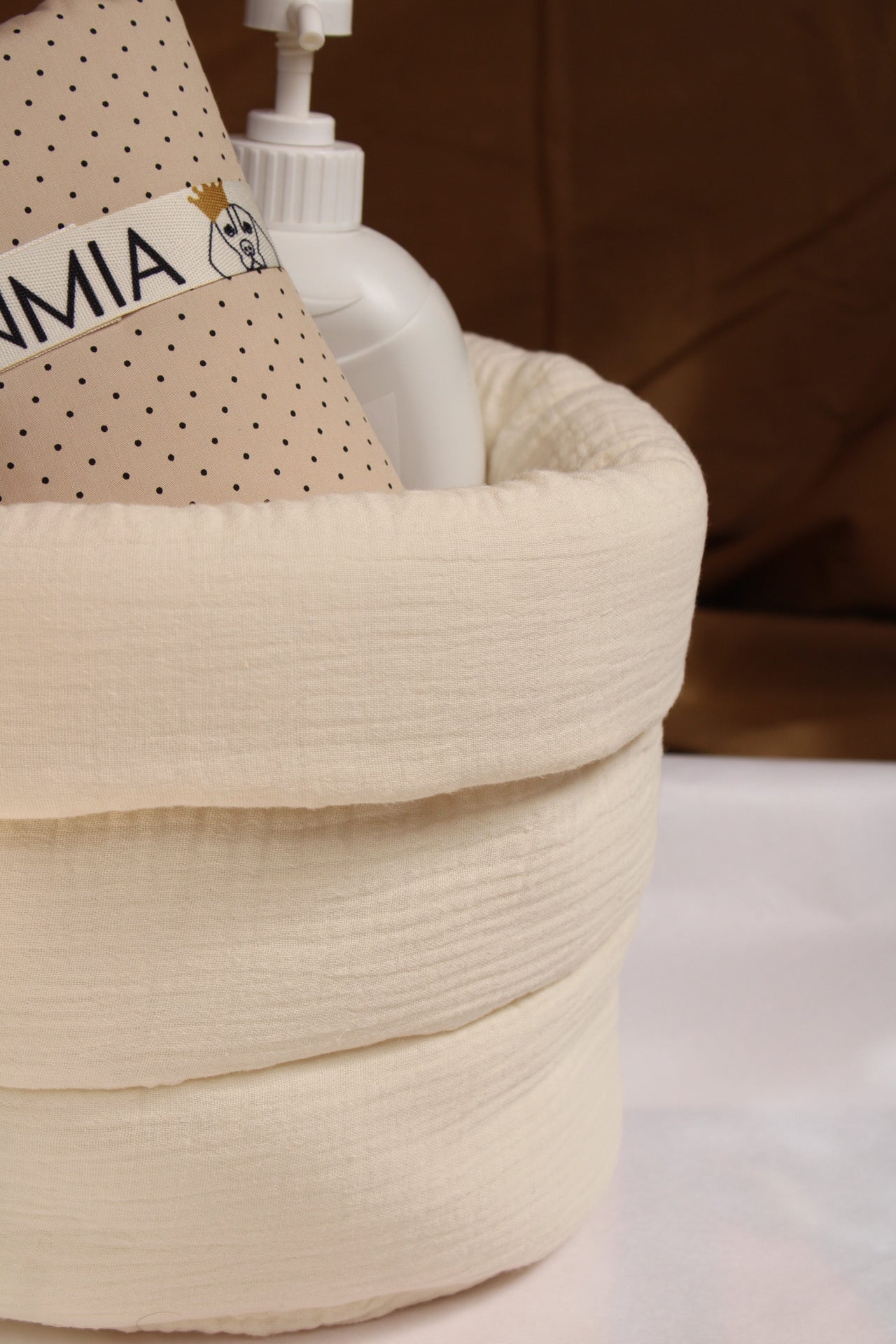 Cesto Organizador Habitación Grande Gasa Cruda