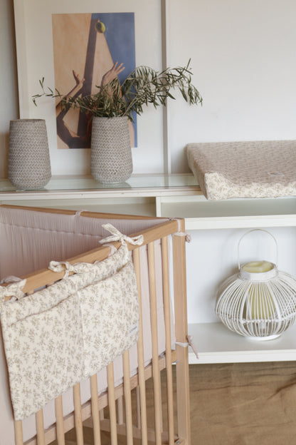 Beige Muslin Crib Organizer