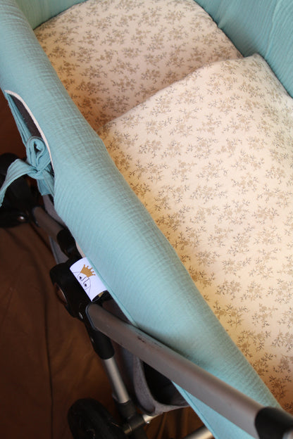 Carrycot Cover Dunas Muslin + Beige Muslin