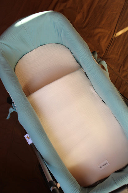 Carrycot Cover Dunas Muslin + Beige Muslin