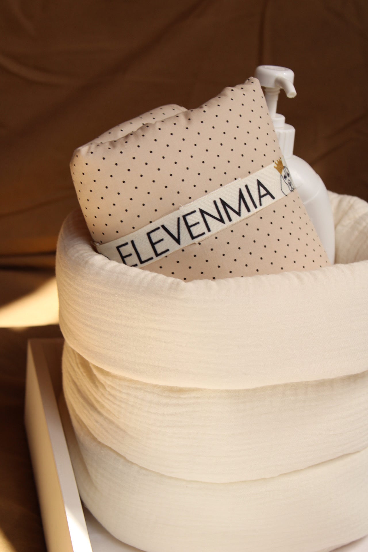 Cesto Organizador Habitación Grande Gasa Cruda