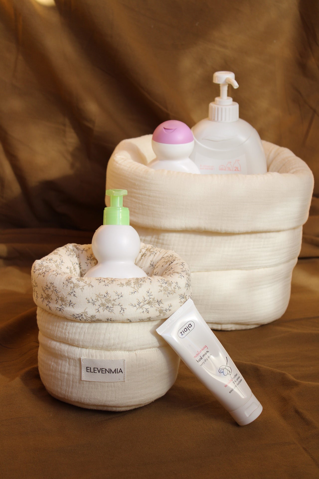 Cesto Organizador Habitación Pequeño Gasa Cruda + Gasa Mía