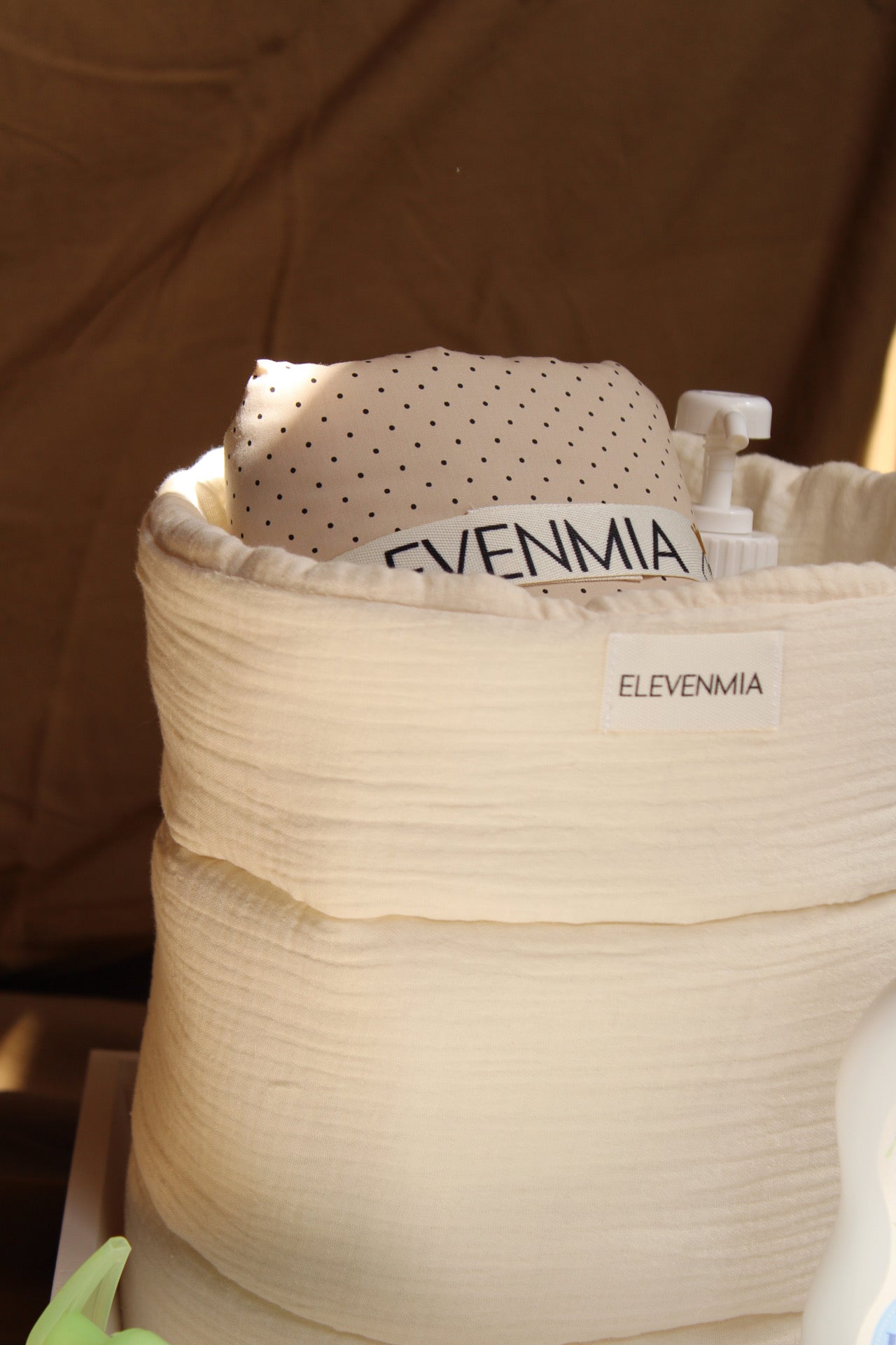 Cesto Organizador Habitación Grande Gasa Cruda