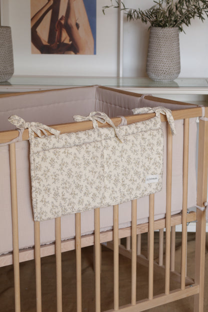 Beige Muslin Crib Organizer