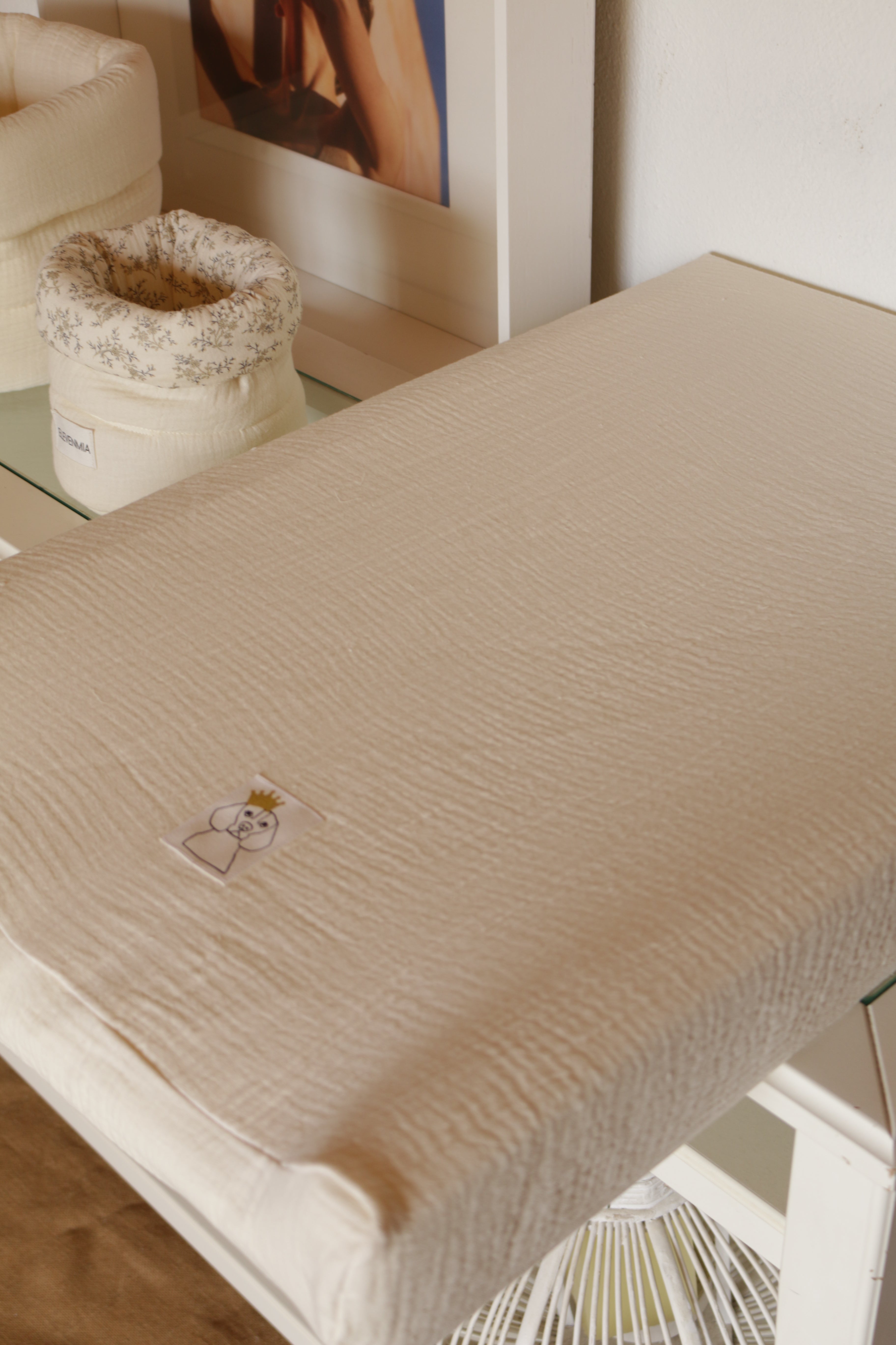 Housse de matelas à langer en gaze brute