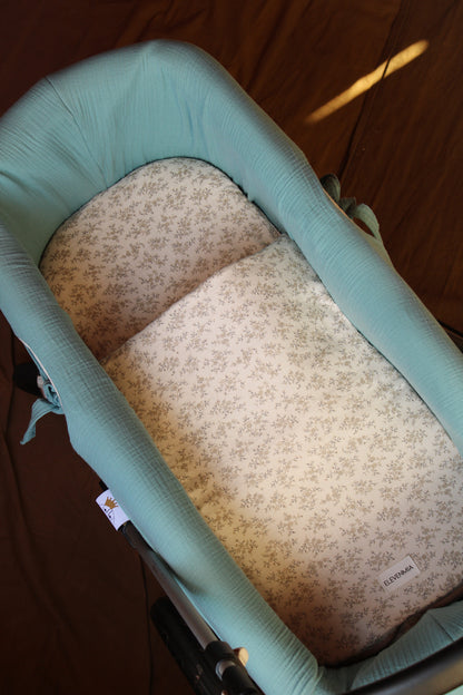 Carrycot Cover Dunas Muslin + Beige Muslin