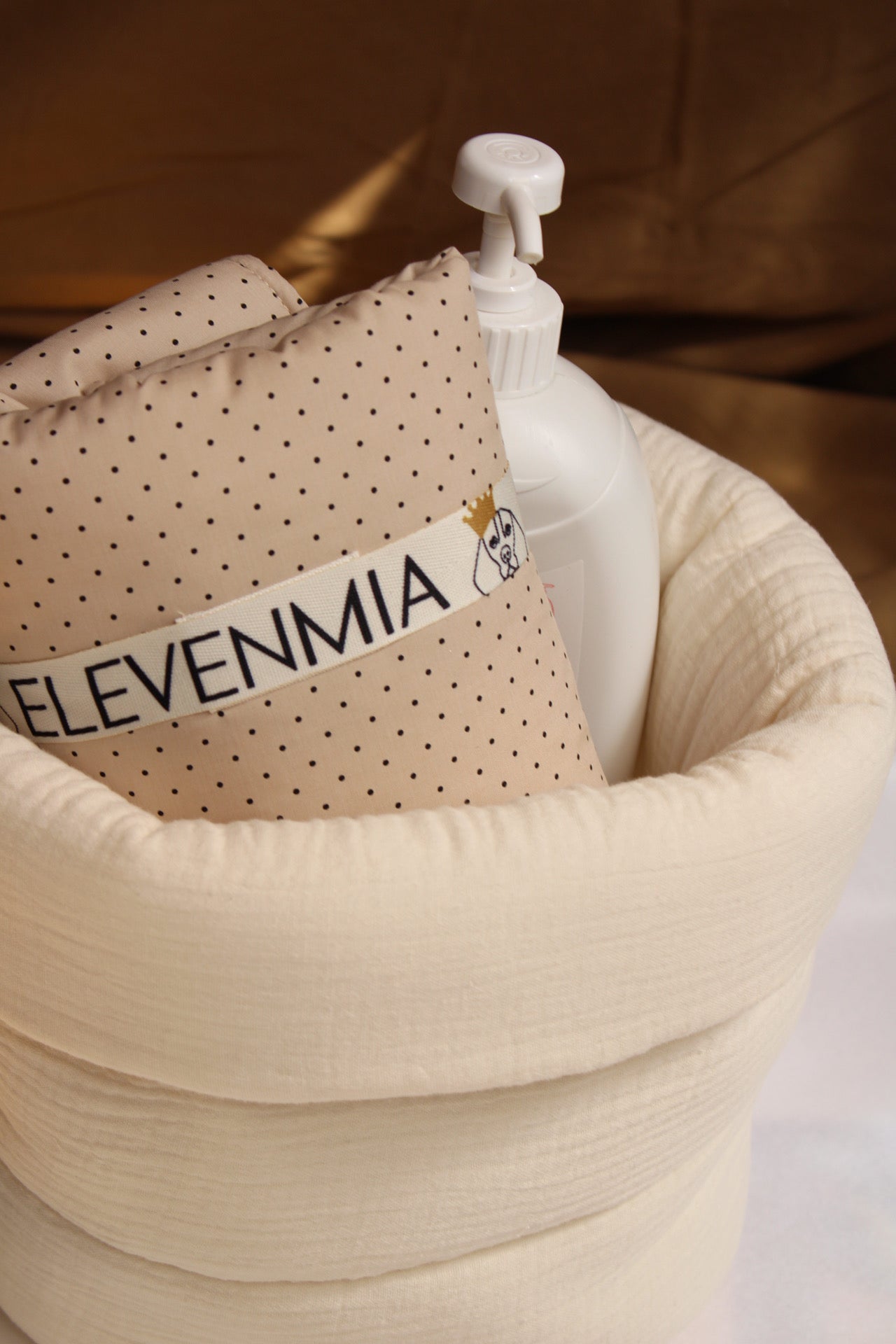 Cesto Organizador Habitación Grande Gasa Cruda