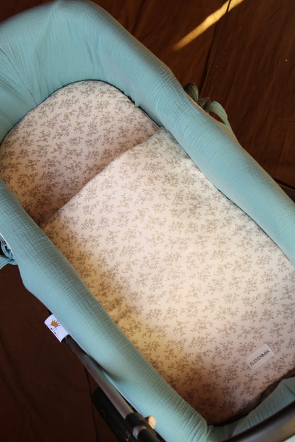 Carrycot Cover Dunas Muslin + Beige Muslin