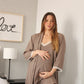 Taupe Brown Short-Sleeve Robe