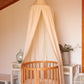 Beige Muslin Canopy Crib
