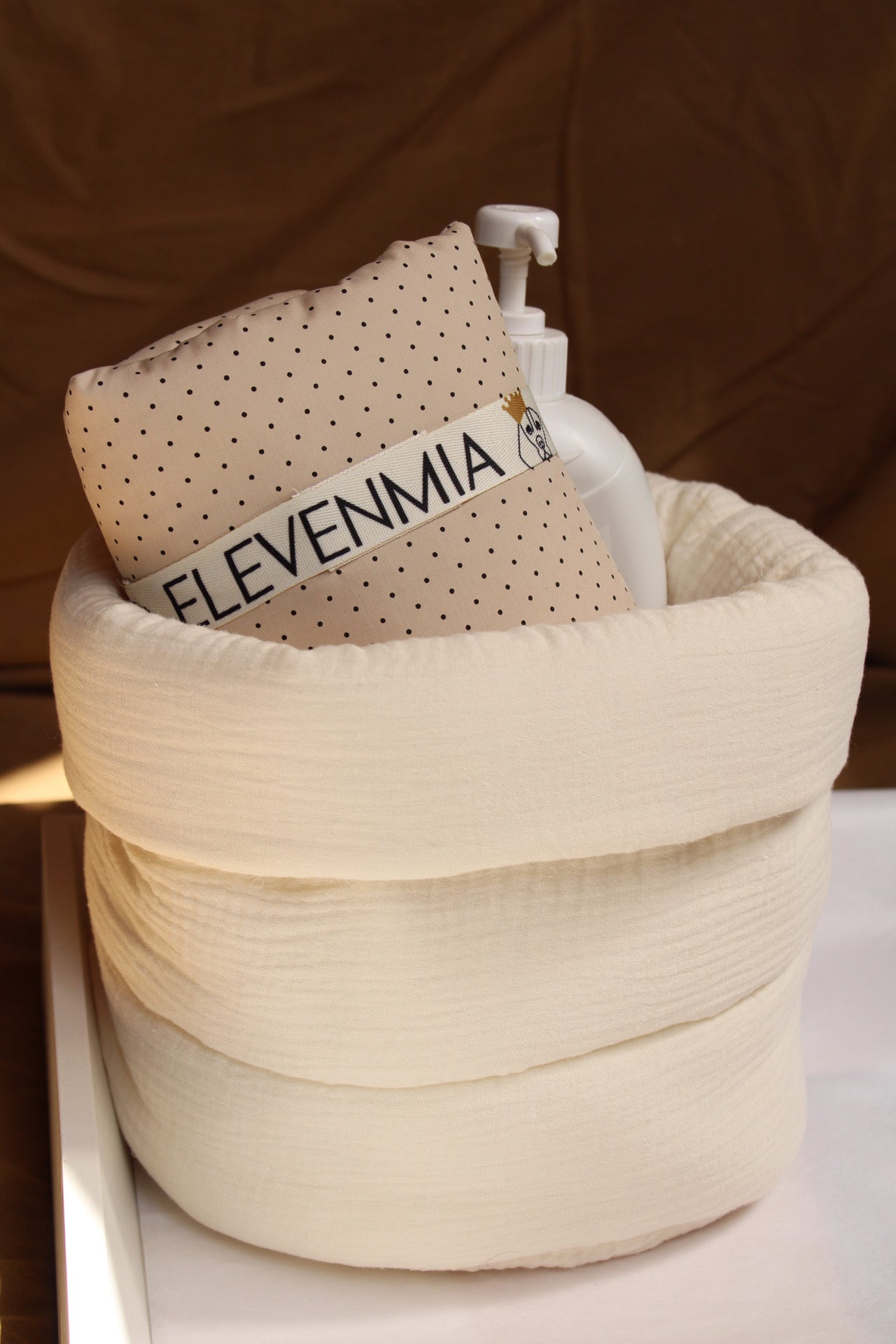 Cesto Organizador Habitación Grande Gasa Cruda