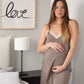 Camisón Maternity Tirante Marrón Topo