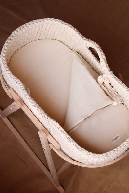 Bassinet Mattress Pad Sack Beige Muslin