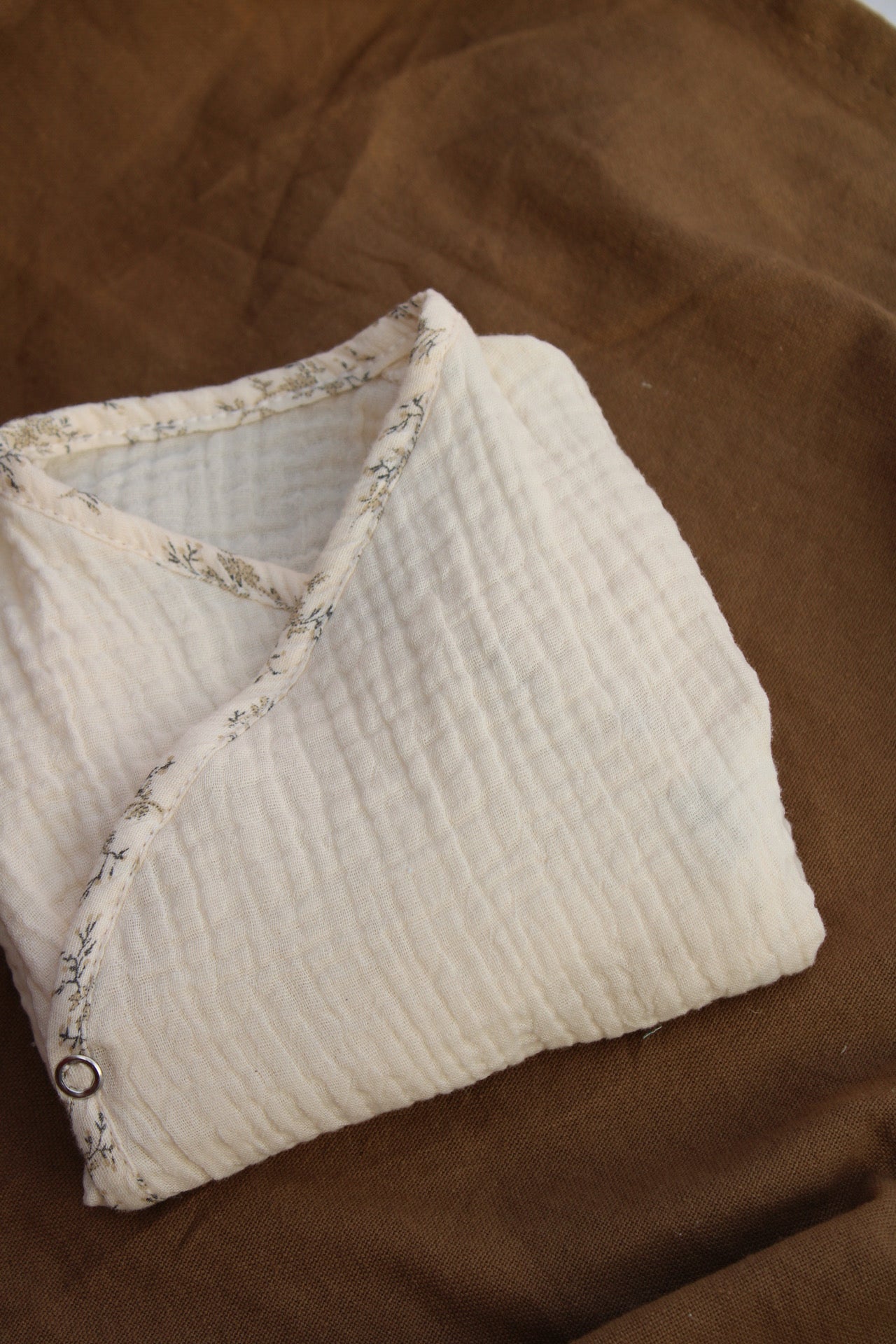 Chemisier cache-cœur en mousseline brute