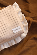  Ruffled Dotty + Beige Muslin Toiletry Bag