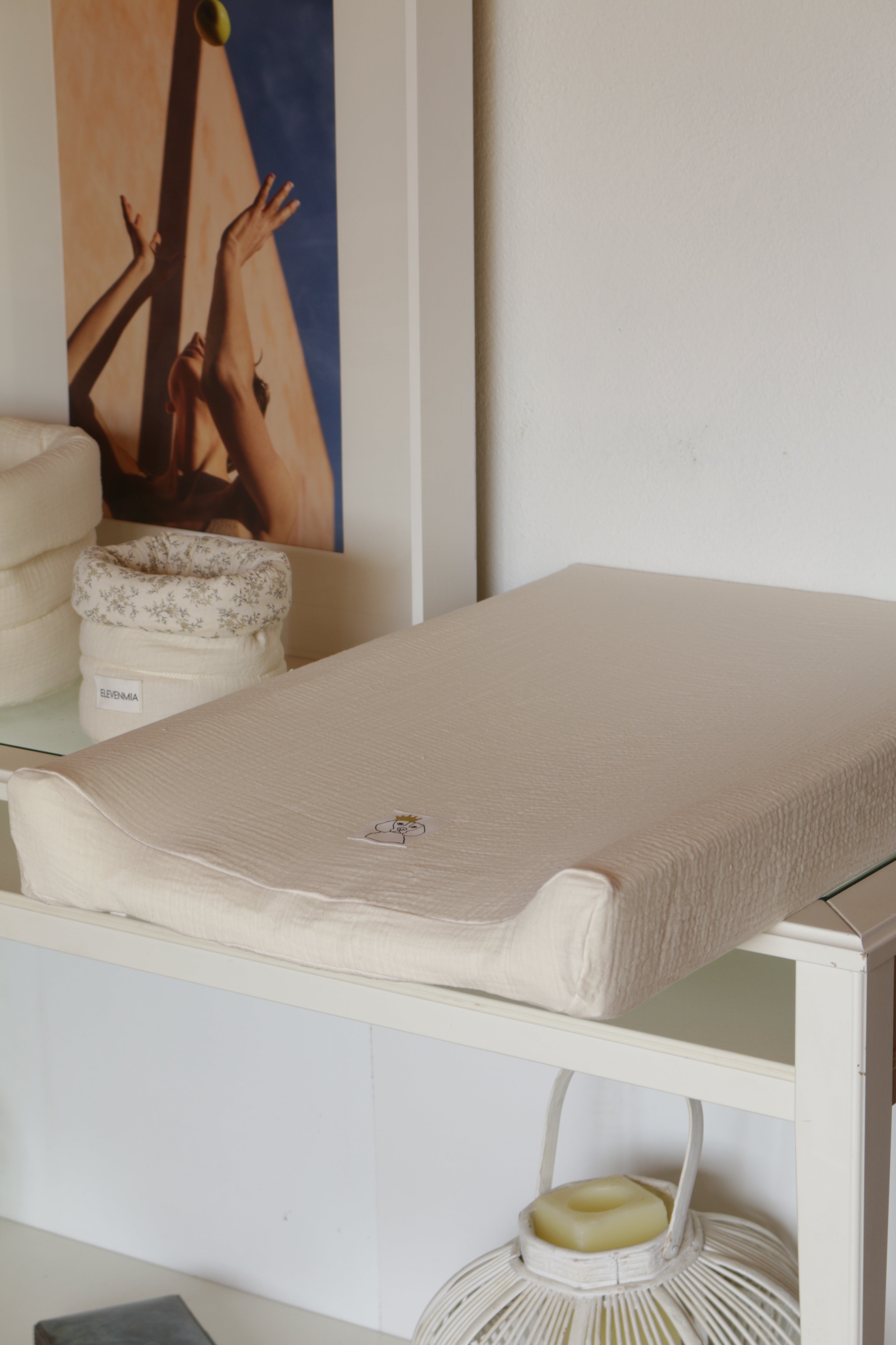 Housse de matelas à langer en gaze brute