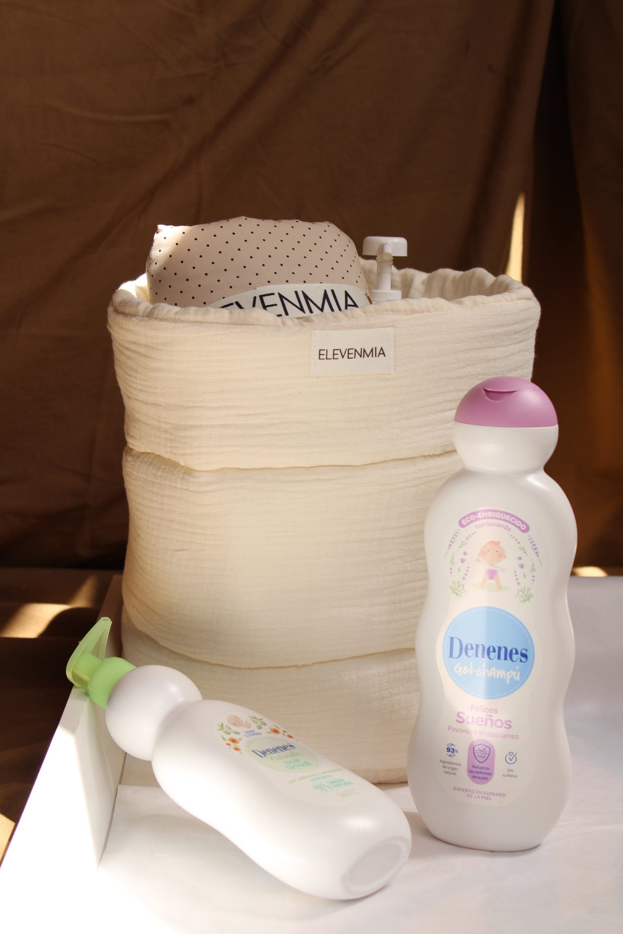 Cesto Organizador Habitación Grande Gasa Cruda