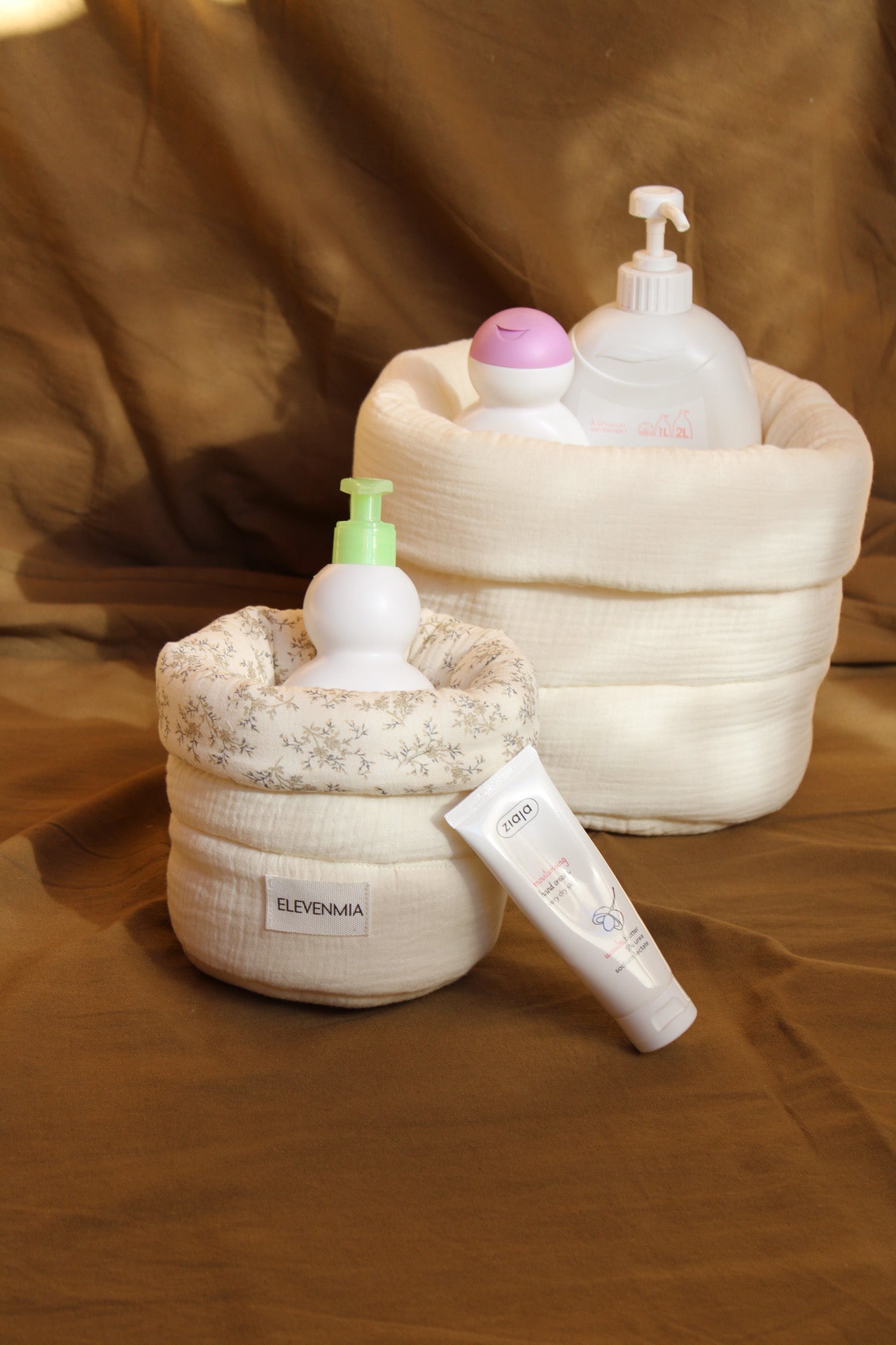 Cesto Organizador Habitación Grande Gasa Cruda