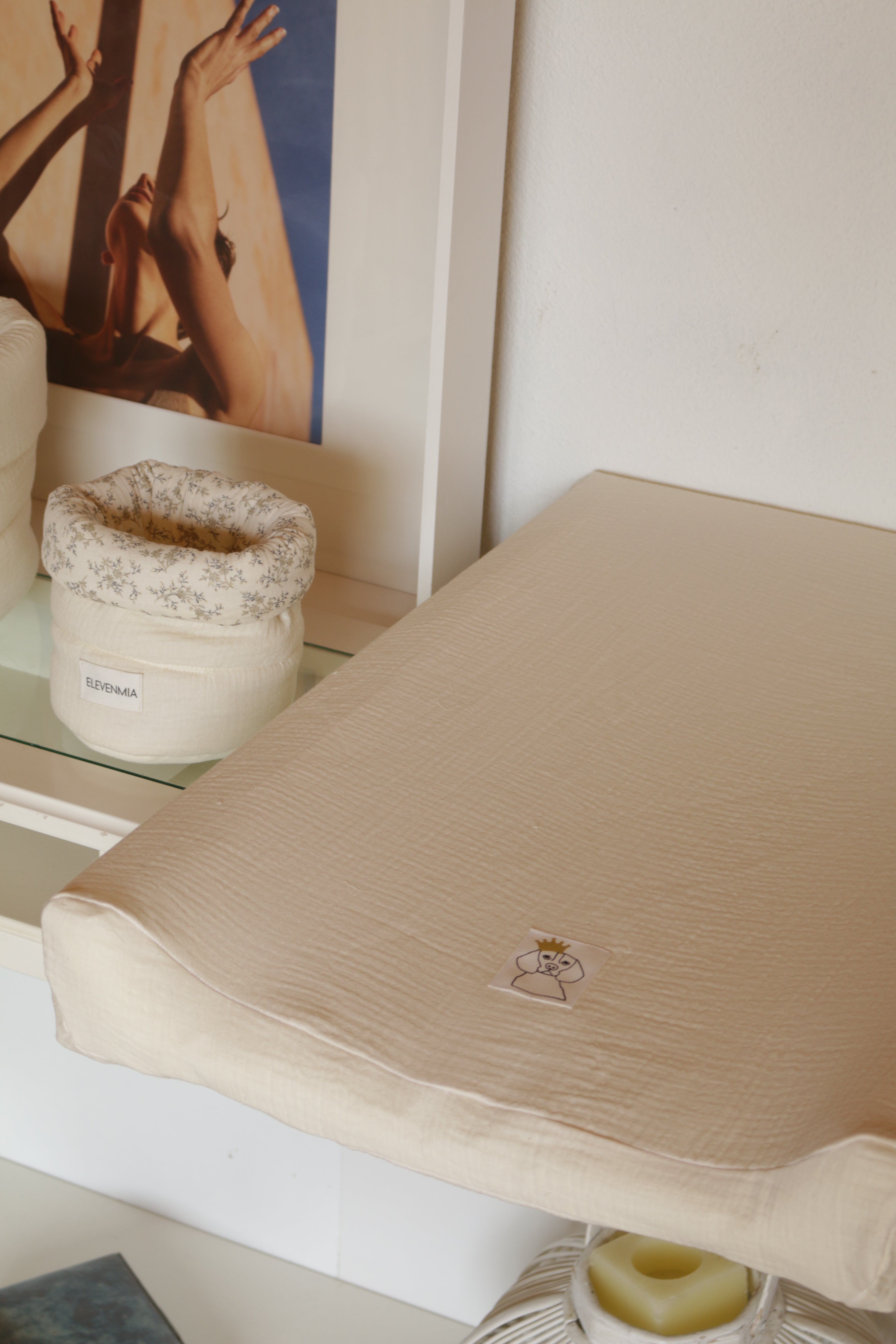 Housse de matelas à langer en gaze brute