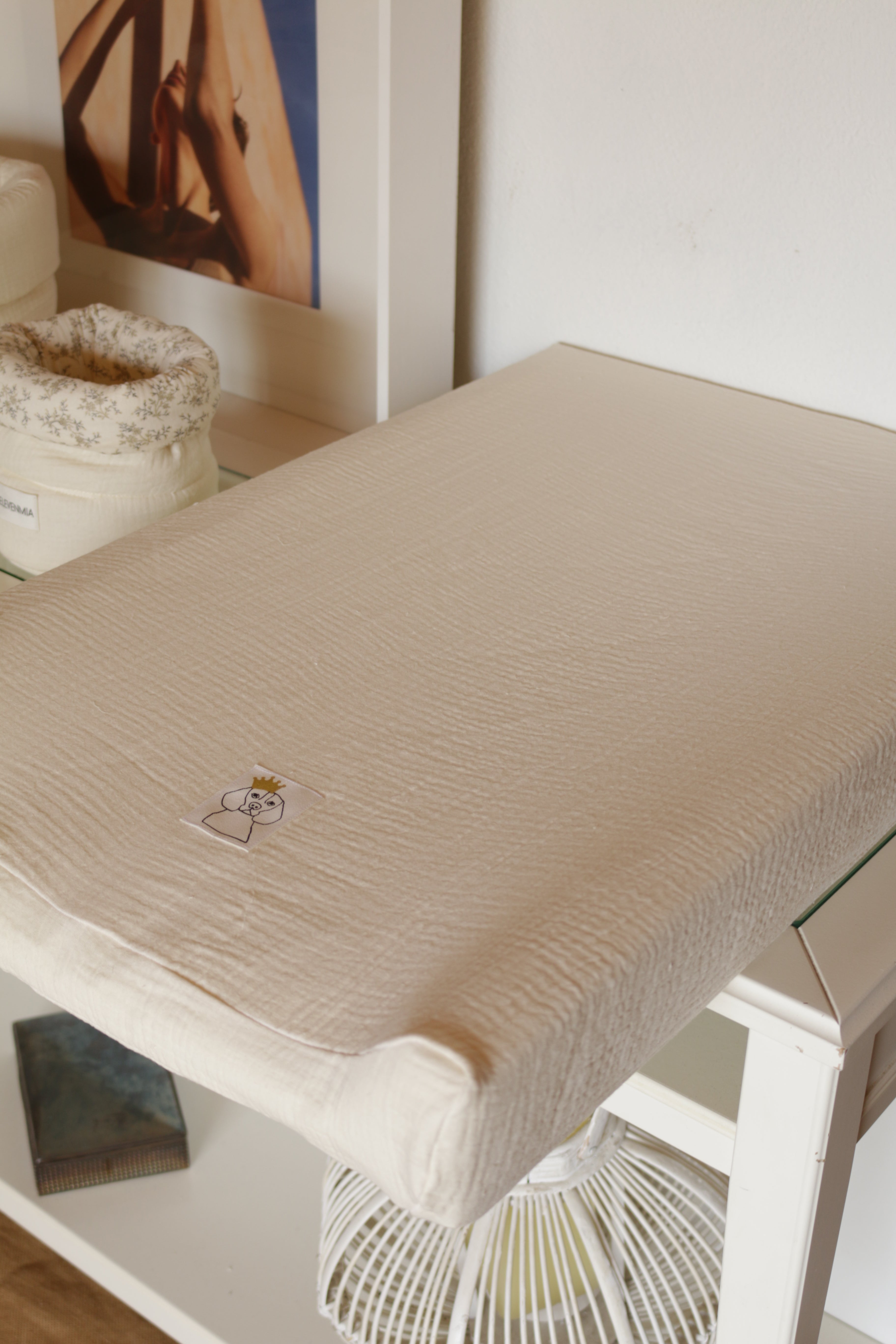Housse de matelas à langer en gaze brute