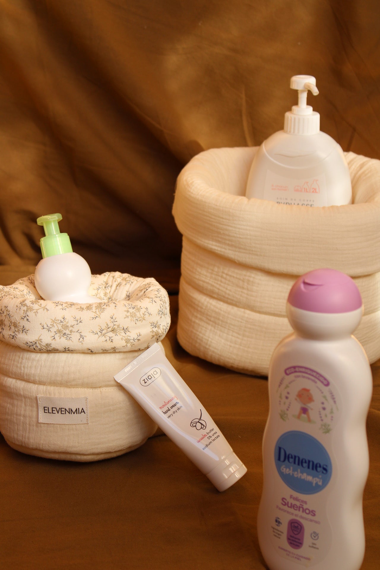 Cesto Organizador Habitación Grande Gasa Cruda