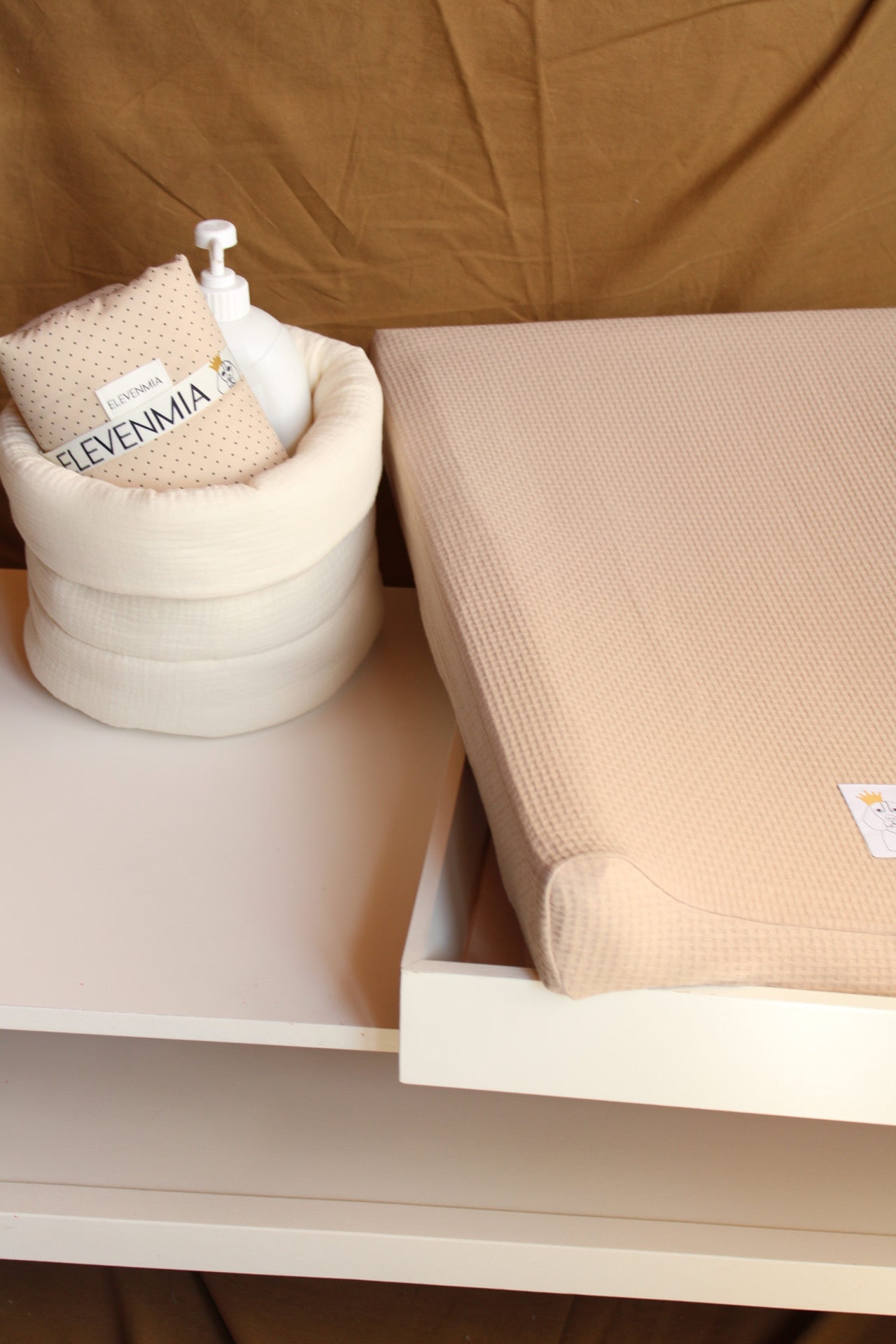 Cesto Organizador Habitación Grande Gasa Cruda